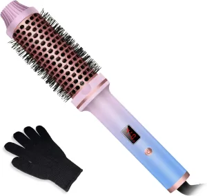 1 1/2 Inch Thermal Brush for Women, Hair Curling Heated Round Fast Heating, Hot Round Double Voltage for Travel for Hair Straightening Curling Volumize