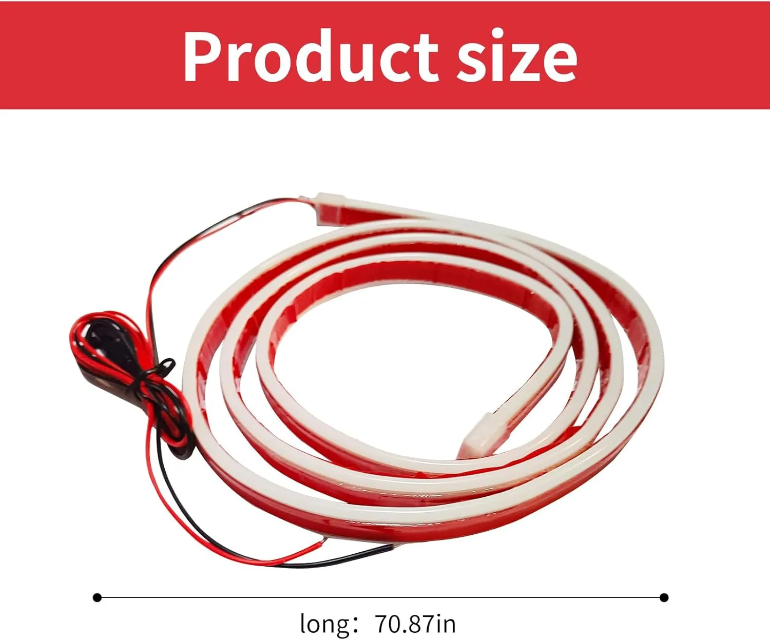 1 Pcs Car Led Hood Light Strip Flexible Waterproof Through-Type Gap Light Guide Strip Center Grille Led Light Strip Scanning Lights for Car, SUV,Truck (70 Inches White)
