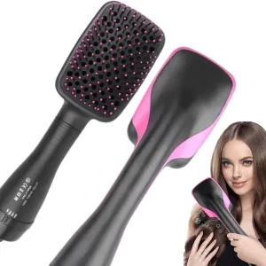1 Step Ionic Hair Straightener and Dryer Brush - Negative Ion Hot Air Styling Tool for Smooth Hair - All Hair Types