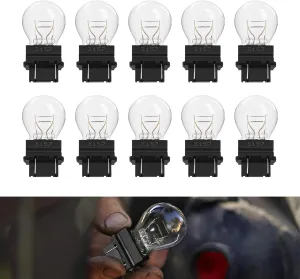 10 PCS 3157 Car Brake Light Bulb, 12 V 3000 K Ultra Bright Reversing Taillight Iighting Accessories, Miniature Turn Signal Taillight Replacement, Suitable for Most Cars, Trucks, SUVs (White)