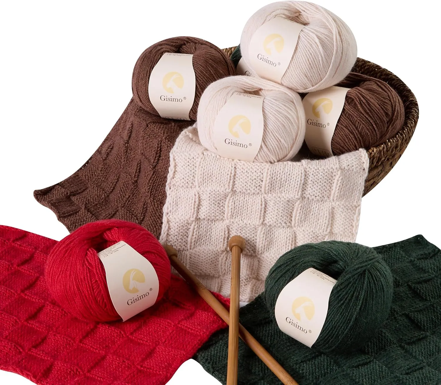 100% Inner Mongolian Cashmere Yarn, 6-Ply Luxurious and Soft Yarn for Hand Knitting & Crocheting (Coffee,1 Ball)
