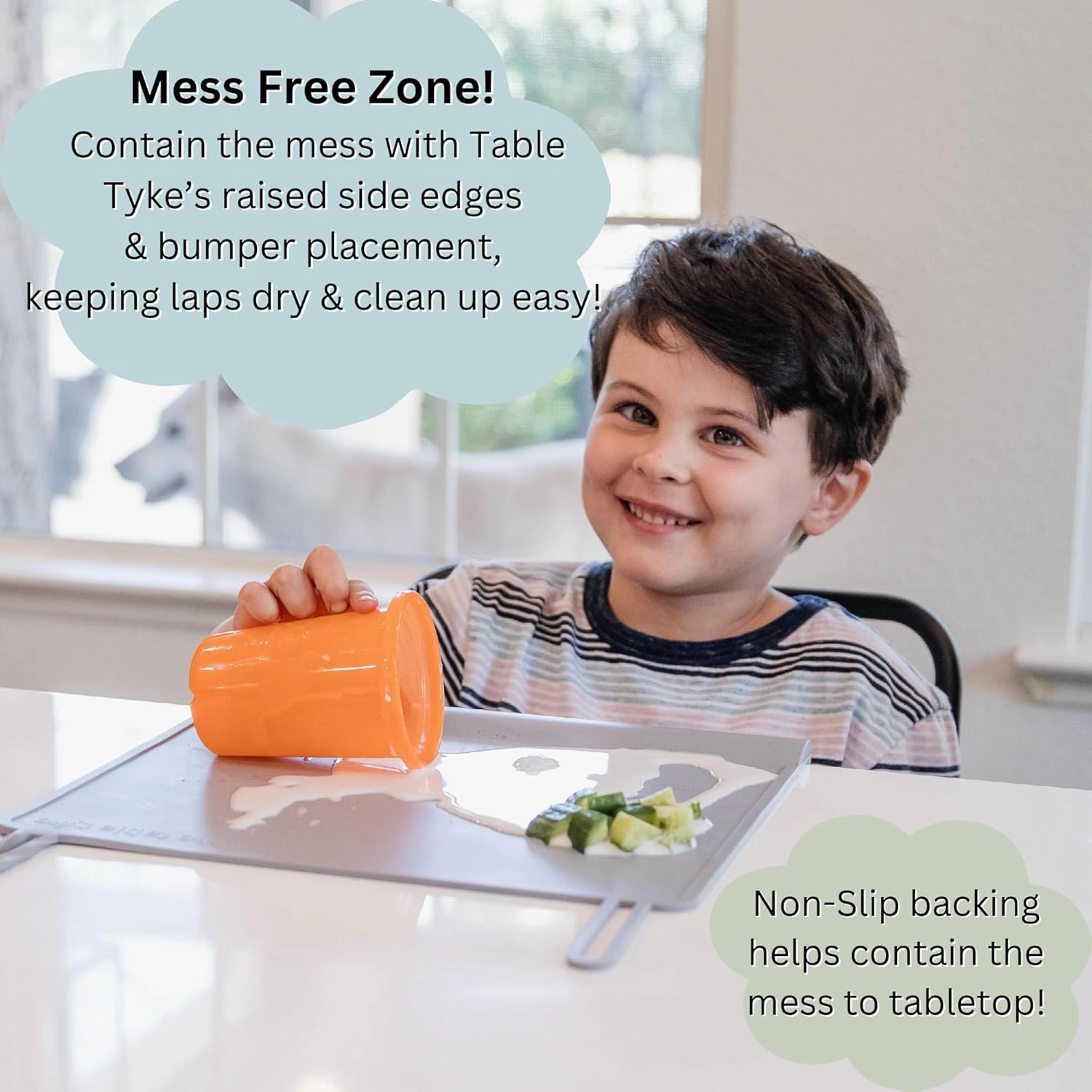 100% Silicone Placemat with Teething Edge Bumper/Spill Stopper | Dishwasher Safe, Travel Ready Non-Slip Suction Activity Mat for Infants, Babies, Toddlers, Children, Kids (Ballet Pink)
