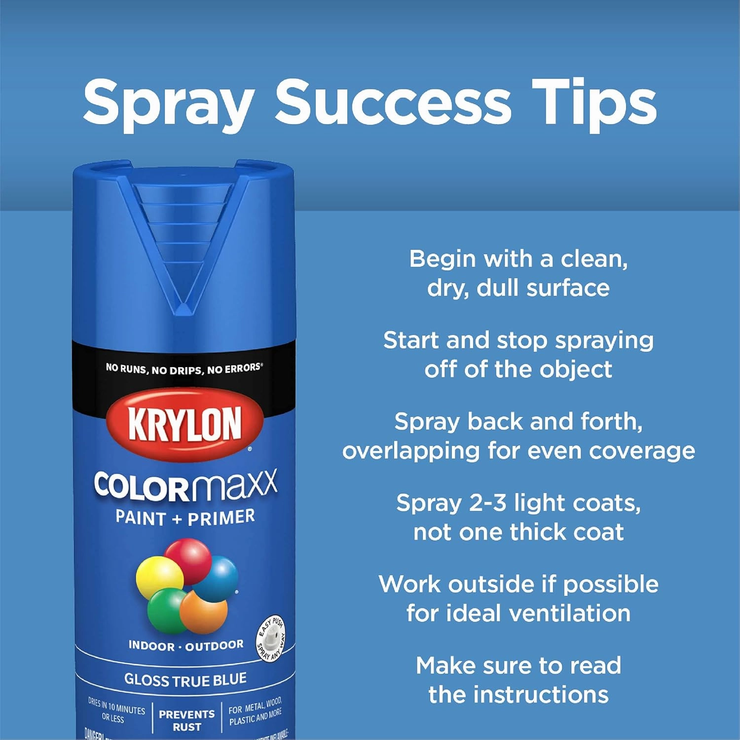 12 oz Krylon K05511007 Cherry Red COLORmaxx Paint & Primer Spray Paint, Gloss