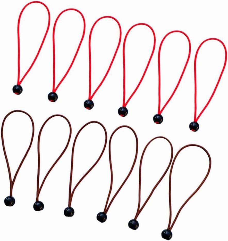 12 Pieces 15cm Heavy Duty Ball Bungee Cord Tie Down Strap for Canopy, Tarps, and Camping