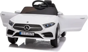 12v Battery Kids Ride on Electric Vehicles Cars Power Wheel Toy Mini Car for Age 1-6 Toddler Baby to Drive with Steering Remote Control Mercedes Benz Kid Car for Boys Girls (White)
