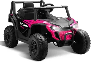 12V Kids Ride on Car, Battery Powered Electric UTV Truck with Parent Remote Control, Bluetooth, Music, LED Light, 3 Speeds, Soft Start, Safety Belt, Horn, Ride on Toys for Boy Girl (Pink)