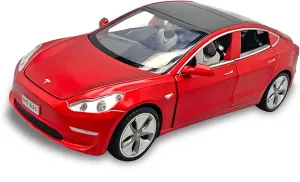 1/32 Scale Diecast Car Model, Pull Back Vehicles Toy Car with Sound and Light, Zinc Alloy Toy Car for Collectors & Boys or Girls 3  Years Old (Model 3 -Red)
