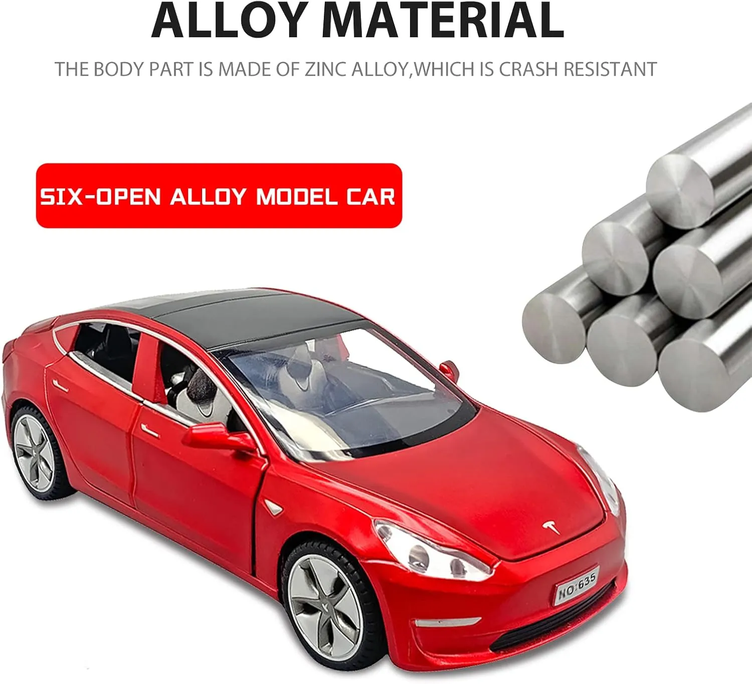 1/32 Scale Diecast Car Model, Pull Back Vehicles Toy Car with Sound and Light, Zinc Alloy Toy Car for Collectors & Boys or Girls 3  Years Old (Model 3 -Red)