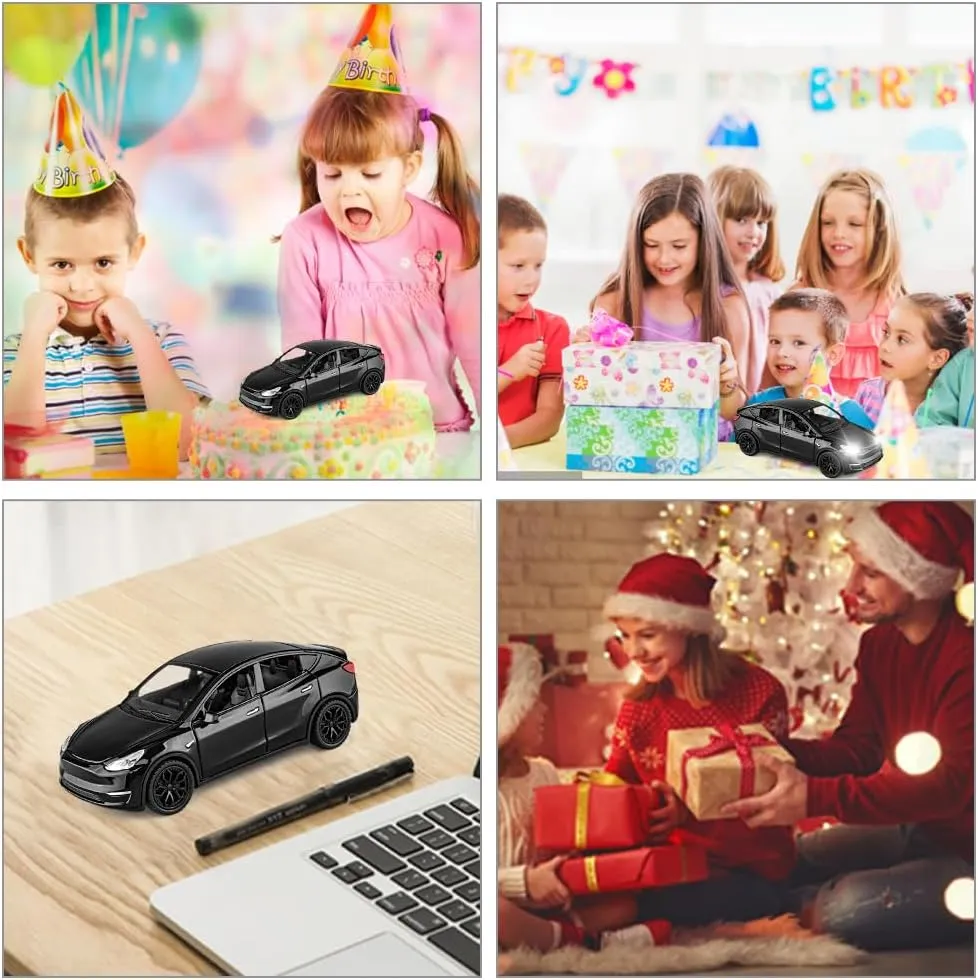 1/32 Scale Diecast Car Model Y, Zinc Alloy Model Y Toy Car Pull Back Vehicles with Sound and Light, Model Y Model Car Model Y Replica Toy for Collectors & Kids 3  Years Old Birthday Gift