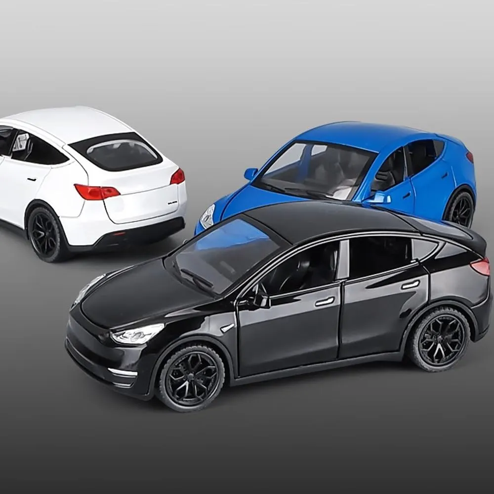 1/32 Scale Diecast Car Model Y, Zinc Alloy Model Y Toy Car Pull Back Vehicles with Sound and Light, Model Y Model Car Model Y Replica Toy for Collectors & Kids 3  Years Old Birthday Gift