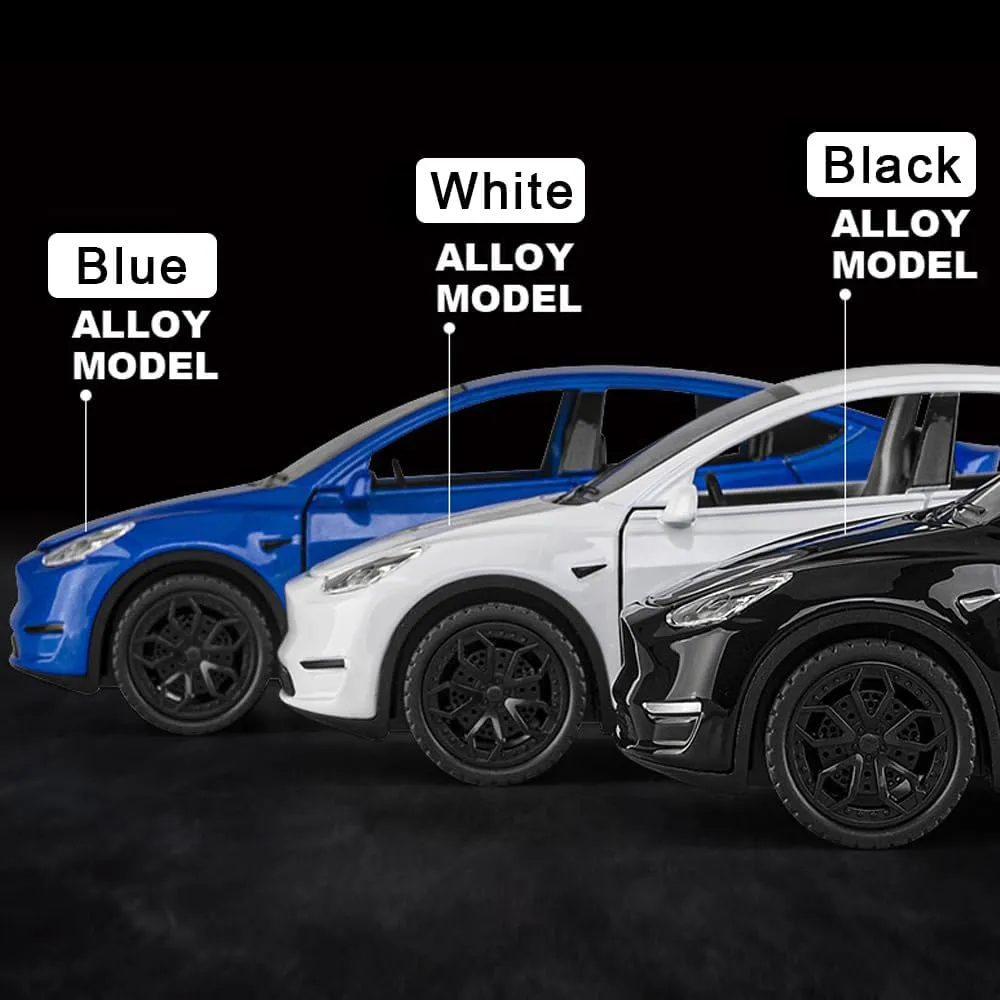 1/32 Scale Diecast Car Model Y, Zinc Alloy Model Y Toy Car Pull Back Vehicles with Sound and Light, Model Y Model Car Model Y Replica Toy for Collectors & Kids 3  Years Old Birthday Gift