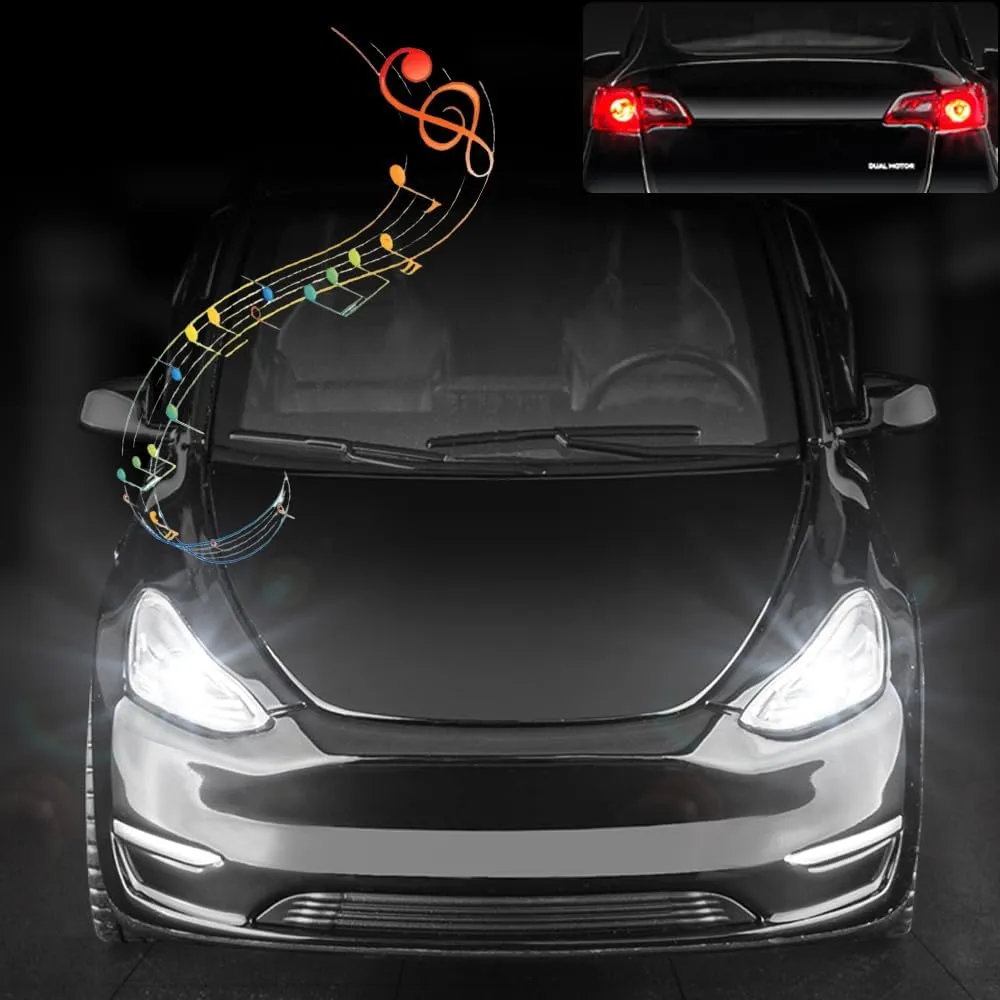 1/32 Scale Diecast Car Model Y, Zinc Alloy Model Y Toy Car Pull Back Vehicles with Sound and Light, Model Y Model Car Model Y Replica Toy for Collectors & Kids 3  Years Old Birthday Gift