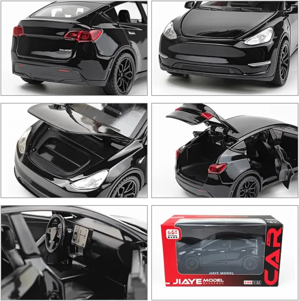 1/32 Scale Diecast Car Model Y, Zinc Alloy Model Y Toy Car Pull Back Vehicles with Sound and Light, Model Y Model Car Model Y Replica Toy for Collectors & Kids 3  Years Old Birthday Gift