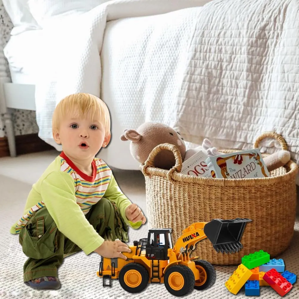 1/35 Large Wheeled Loader Heavy Duty Construction Metal Bulldozer, Loder Vehicle Toys for Kids, Outdoor Sandbox Car Toys, Birthday Gift Toddler Boy Kid.