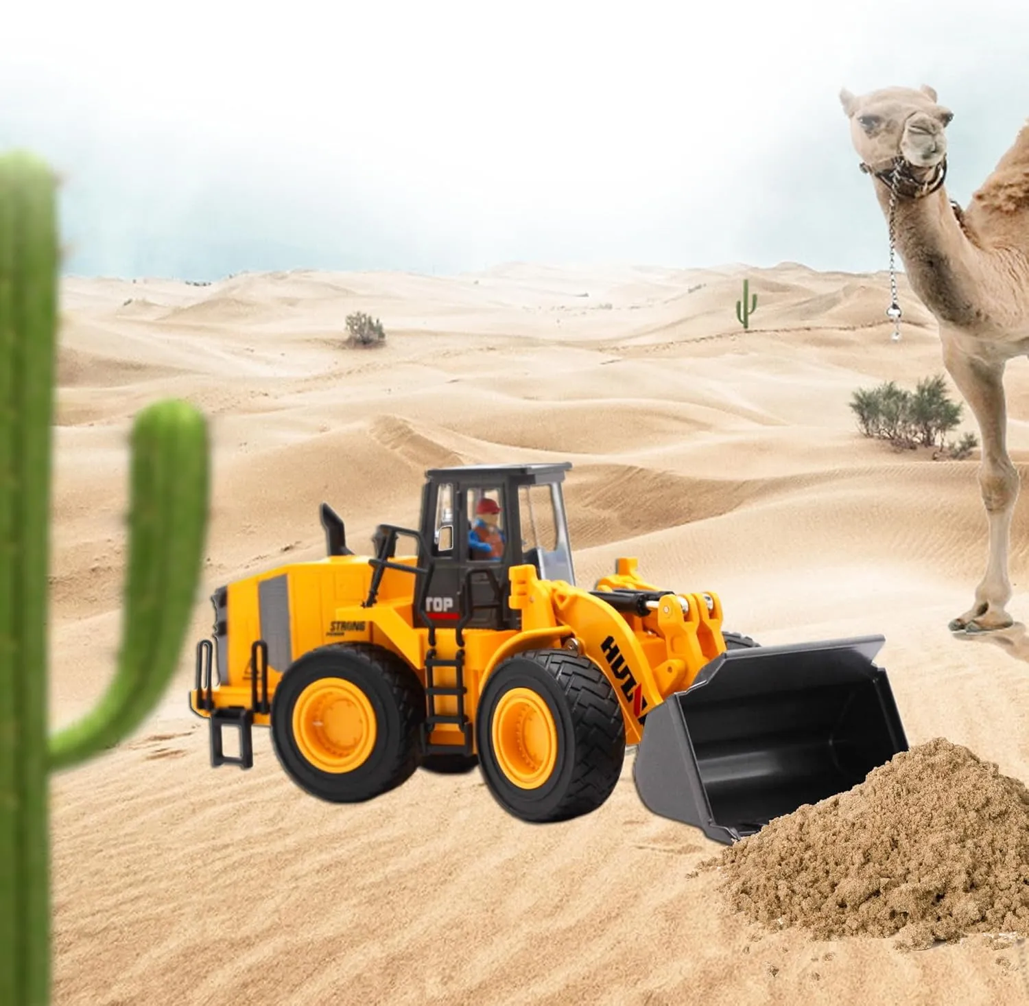1/35 Large Wheeled Loader Heavy Duty Construction Metal Bulldozer, Loder Vehicle Toys for Kids, Outdoor Sandbox Car Toys, Birthday Gift Toddler Boy Kid.