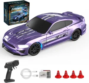 1/43 Mini RC Drift Car, 2.4G 15KM/H High Speed Remote Control Racing Car Model, 4WD RC Drift Cars with LED Lihgt for Adult (Gyro Version)