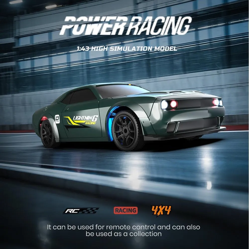 1/43 Scale Mini RC Drift Car, 2.4G Full-Proportional Electric RC Drift Racing Car Model with LED Lights, Remote Control Vehicle Toy Gift (NO.8501)