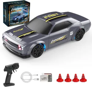 1/43 Scale Mini RC Drift Car, 2.4G Full-Proportional Electric RC Drift Racing Car Model with LED Lights, Remote Control Vehicle Toy Gift (NO.8501)