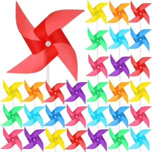 160 Pcs Colorful Pinwheels 8 Mixed Colors Plastic Wind Spinners Pinwheels for Yard and Garden Lawn DIY 4 Vane Windmill Party Favors Gifts for Adults Home Indoor Outdoor Decorations