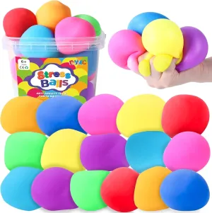 16pcs Stress Balls Toys 2.36 inches Slow Rising Squishy Sensory Balls for Adults Stress Relief Squeeze Stretch Fidget Balls for Kids Party Favor Goodie Bag Stuffers