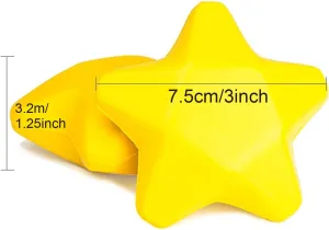 20 Pcs Star Stress Balls, 3 Inch Yellow Anxiety Relief Star Toys Stress Squeeze Neon Yellow Stars Mini Foam Balls Star Stress Relief Toys for Carnival Reward, Party Bag Gift Fillers