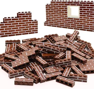 200Pcs Classic Wall Building Bricks Coffee