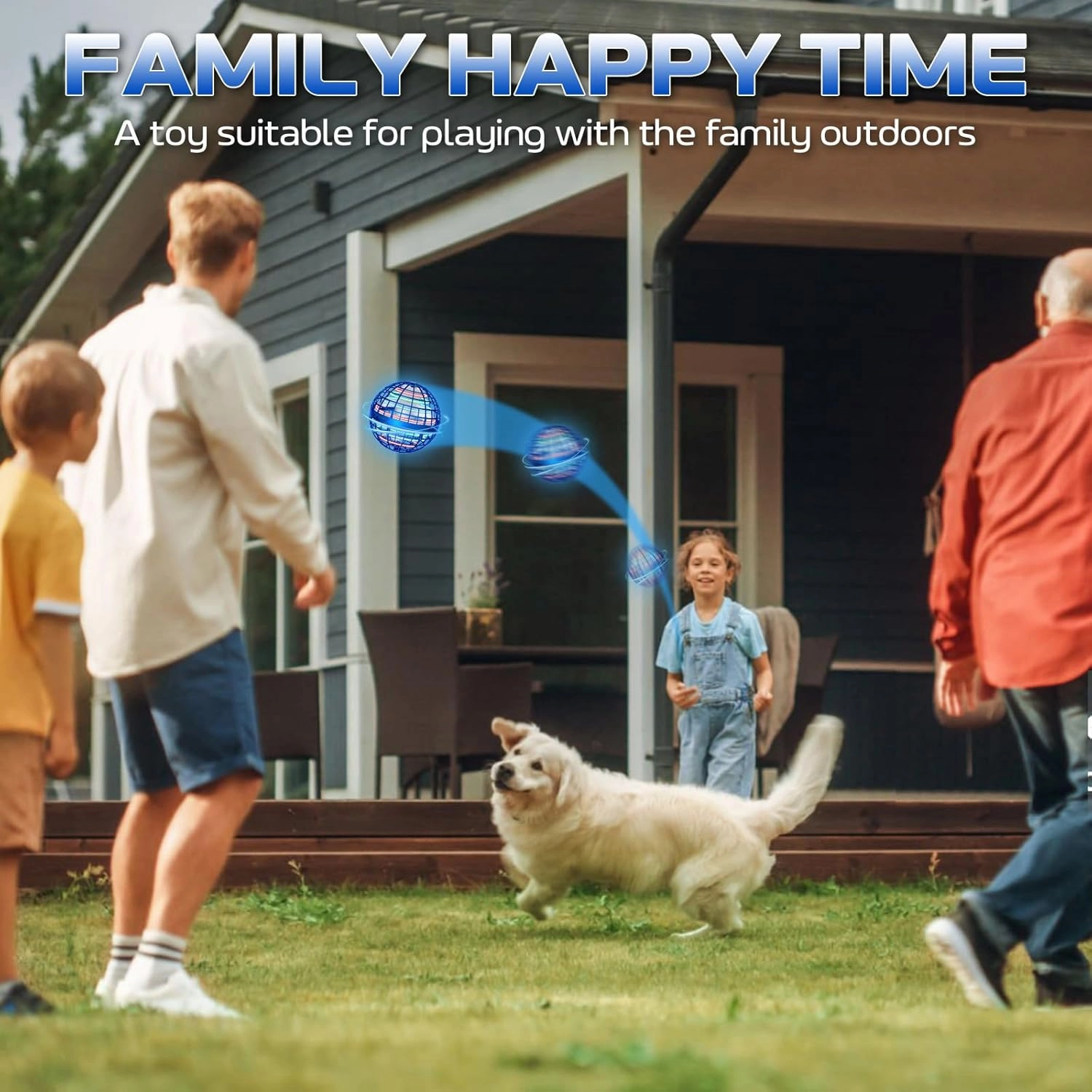 2025 Flying Orb Ball Toy - Cool Novelty Gift Hover Ball Galaxy Boomerang Hand Drone Magic Floating Ball Orbit Mini Outdoor Fidget Toy for Kids Boys Girls Teens - (Blue)