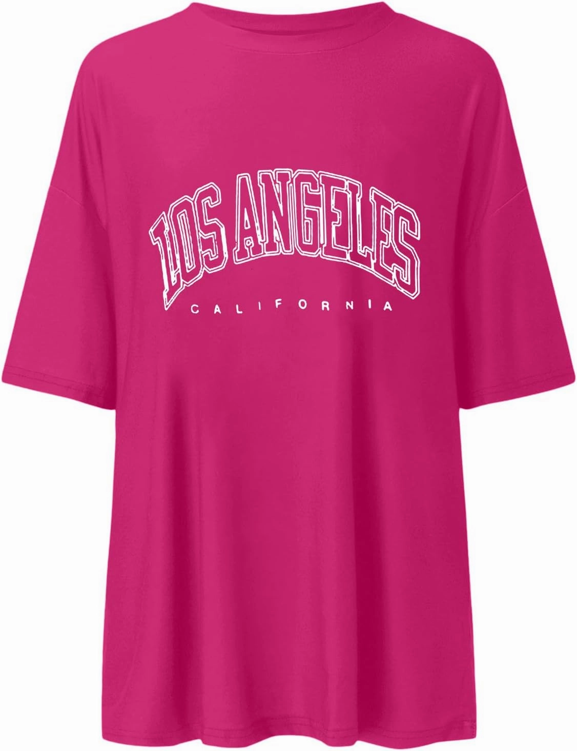 2025 Los Angeles California Tops for Women Oversized Summer Casual Tshirt Cute Half Sleeve Tee Shirts Loose Fit Basic