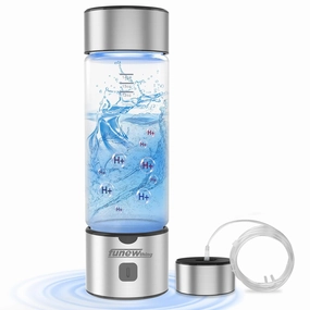 2025 Upgrade Hydrogen Water Bottle,1400ppb Portable Water Ionizer Machine with SPE/PEM Technology in 3-Minute Electrolysis,Rechargeable Hydrogen Rich Generator for Office Travel & Fitness