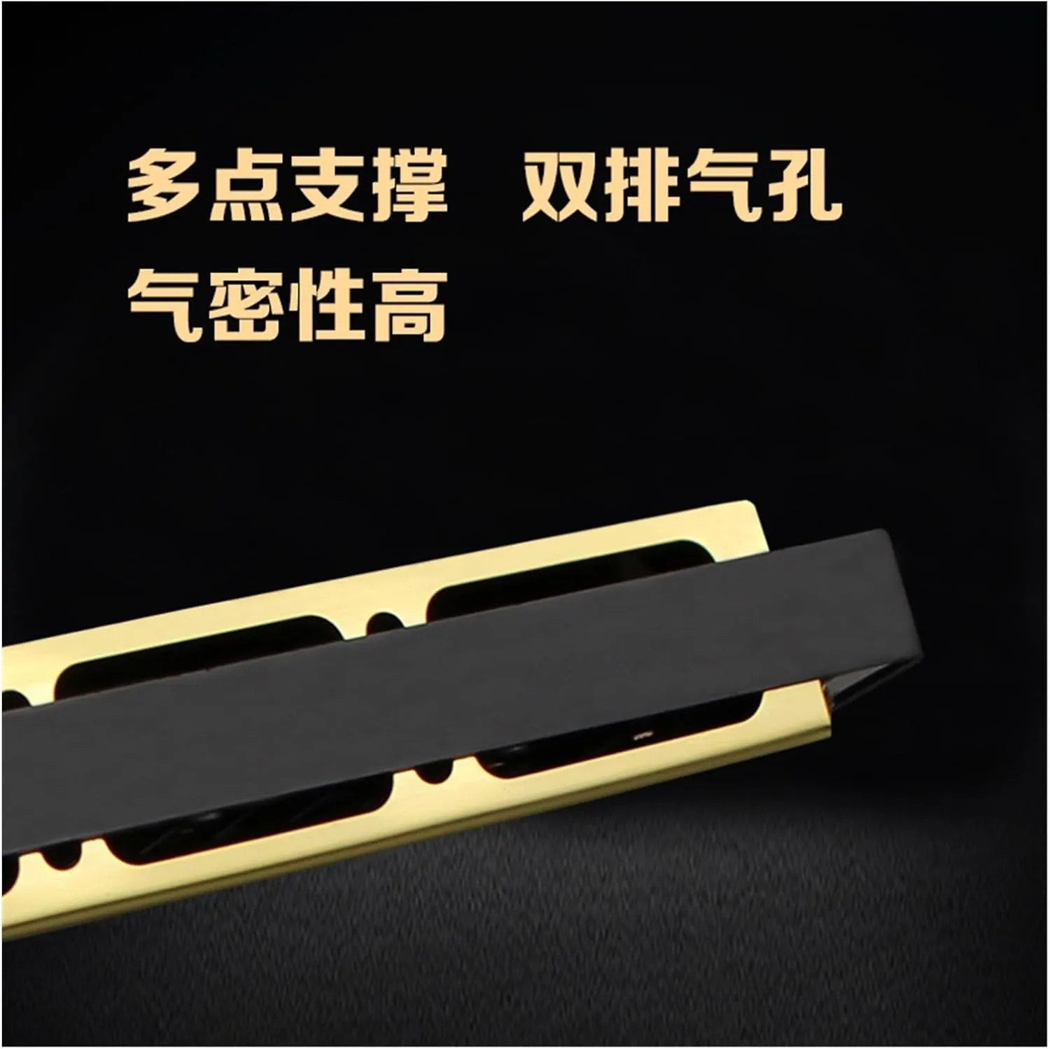 24 hole C key polyphonic harmonica for beginners to learn musical instruments(Gold)