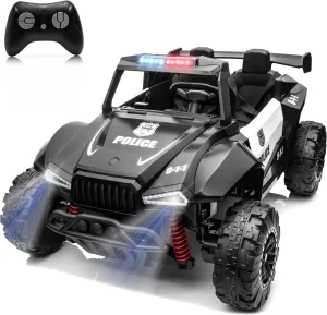 24V 2-Seater Kids Ride On Car Electric Off-Road UTV Side by Side with 200W*2 Powered Wheel Electric Vehicle with Remote Control, Bluetooth, LED Light Gift for Boys and Girls Black