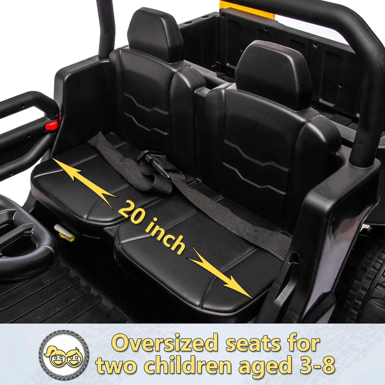 24V Ride on Toys for Big Kids w/Remote Control, 2 Seater Kids UTV w/20 Seat, 2X200W Powerful Motors, 24V Ride on Dump Truck w/Dump Bed, Bluetooth, LED Lights, Power Car Wheels for Boys Girls, Red