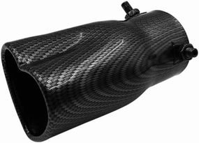 2.5 inch Inlet Exhaust Tips Muffler Tip,Stainless Steel Chrome Heart-Shaped Exhaust Tip,Universal Bolt-On Exhaust Muffler (Carbon Fiber Pattern,Straight)