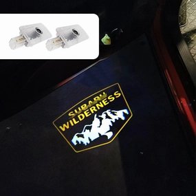 2 pcs Non-Fading LED Car Door Logo Lights Courtesy Projector Laser Welcome Light Ghost Shadow Forester Wilderness Accessories Puddle lamp for Forester Outback(Wilderness-Yellow)