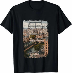 2CV Retro Drawing Over Paris Father's Day T-Shirt