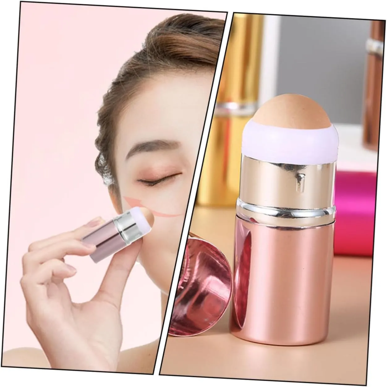 2pcs Face Skin Care Roller Stick Tool Volcanic Stone for Oil Absorption Portable Facial for Oily Skin Reusable Easy to Clean for Makeup