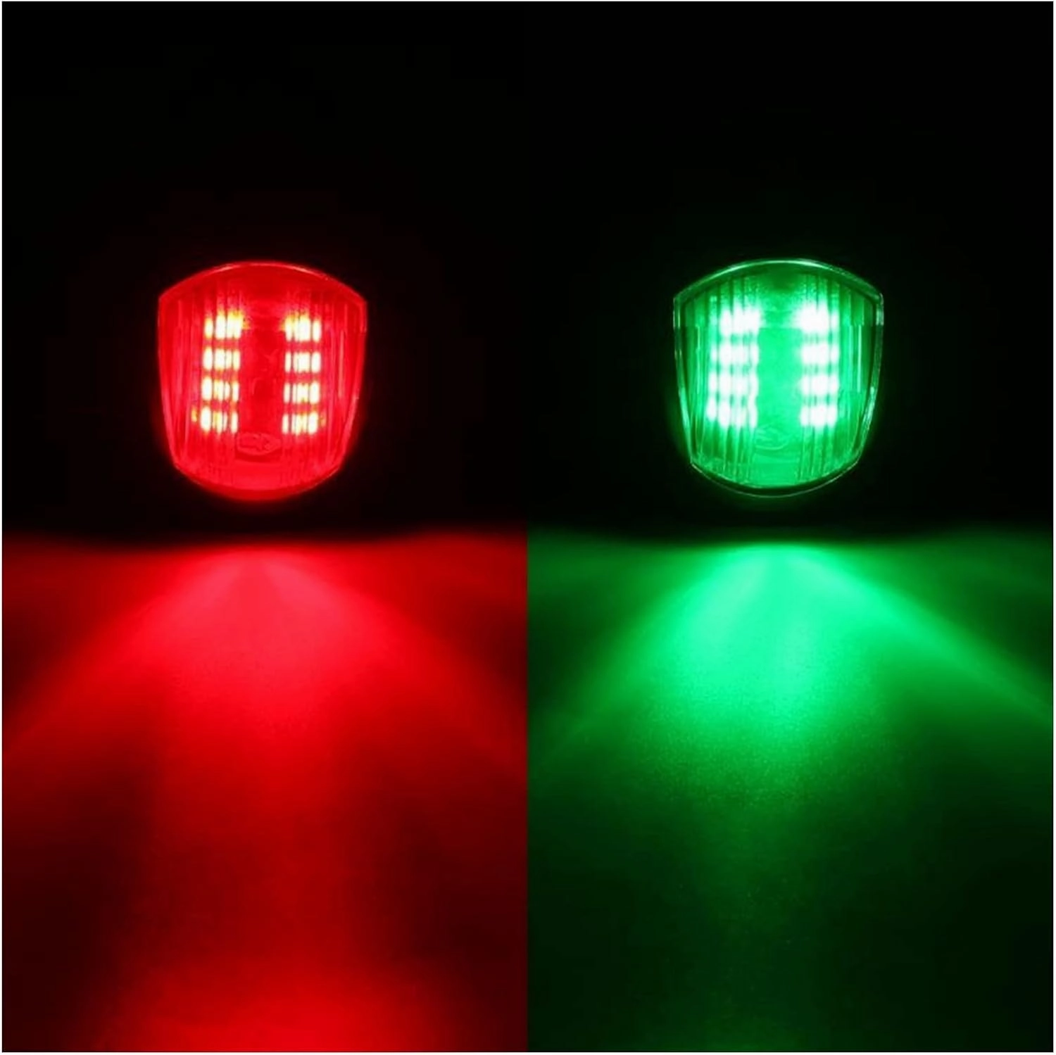 2Pcs/Set 12V Universal 8LED Navigation Light Signal Warning Lamp Side Light Signal Lamp for Marine Boat Yacht Truck Trailer Van for Marine Boat