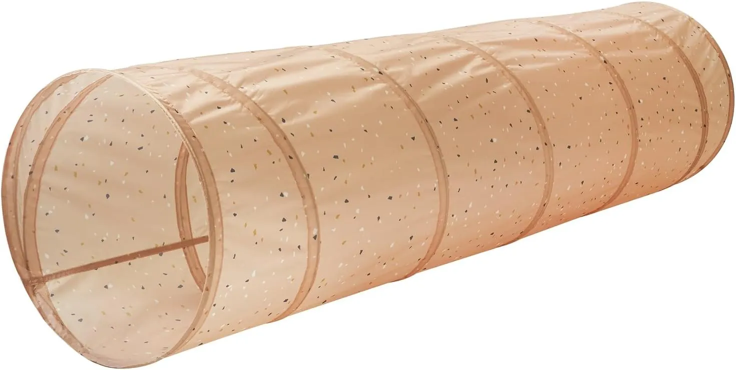 3 Sprouts Kids Play Tunnel - Pop Up Collapsible Tunnels with Recycled Fabric - Fun Crawling Tunnel for Toddler, Baby, Children to Crawl Through, Gross Motor Toy for Indoor Play - Terrazzo Clay