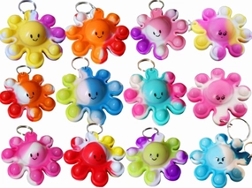 30 Packs Bulk Octopus Backpack Keychain Mini pop Fidget for Students Gifts and Octopus Christmas Party Favors,Students Bubble Prize