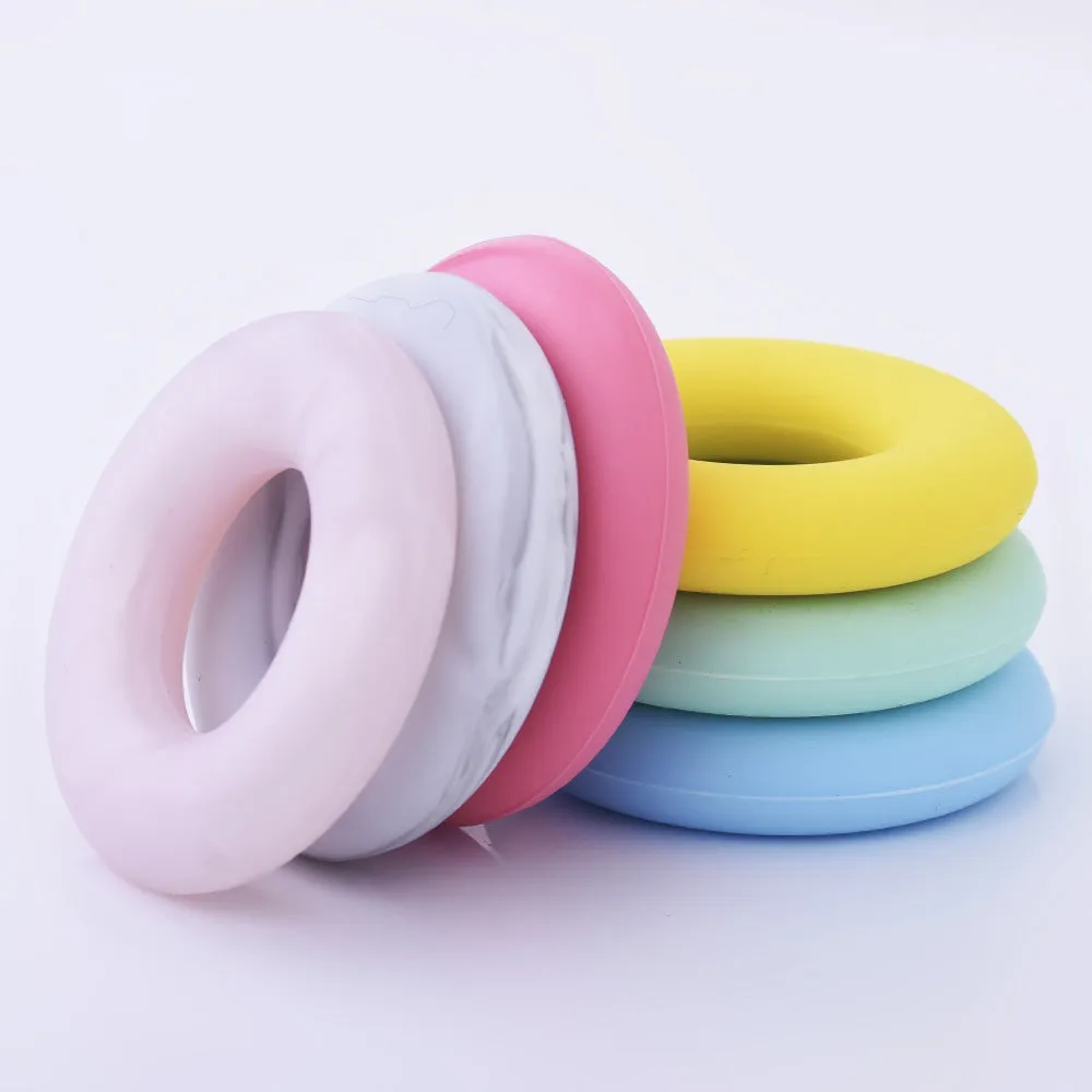 3/4" Donut ring silicone teether teething Round Circle Silicone Teether toy 100% Food Grade Silicone Beads Wholesale 1pcs 102571