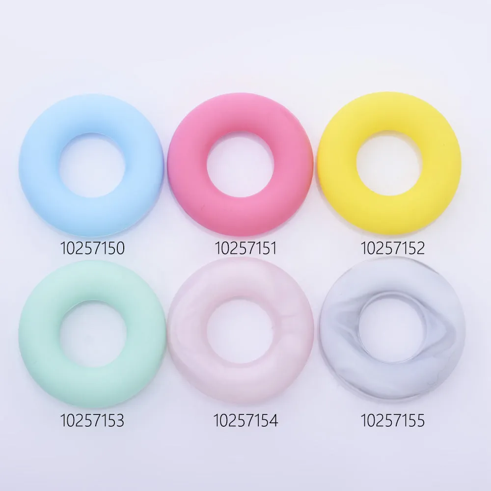 3/4" Donut ring silicone teether teething Round Circle Silicone Teether toy 100% Food Grade Silicone Beads Wholesale 1pcs 102571