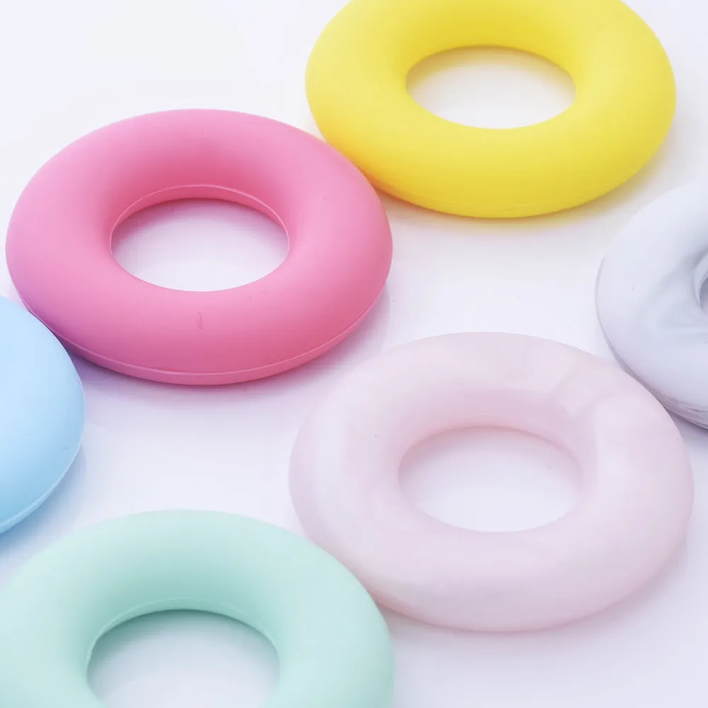 3/4" Donut ring silicone teether teething Round Circle Silicone Teether toy 100% Food Grade Silicone Beads Wholesale 1pcs 102571