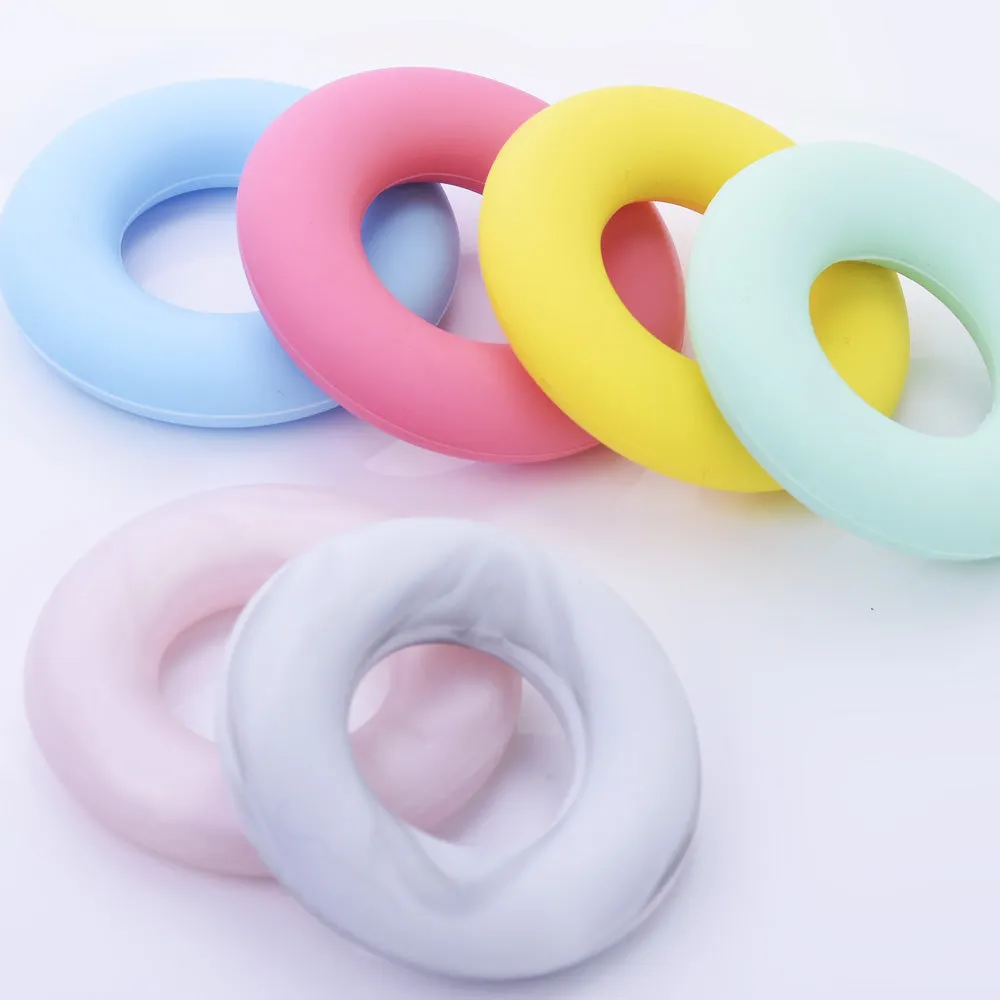 3/4" Donut ring silicone teether teething Round Circle Silicone Teether toy 100% Food Grade Silicone Beads Wholesale 1pcs 102571