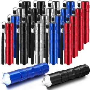 36 Pcs Mini Flashlights Bulk Bright Aluminum LED Handheld Torches with Lanyard Small LED Flashlights for Night Reading Emergency Hurricane Camping Hiking Party Favors(Multicolor)