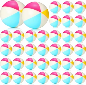 36 Pcs Beach Stress Ball 2.5 Inch Summer Mini Stress Relief Balls Rainbow Squeeze Toys Pu Foam Squeezy Toy for Girls Boys Adults Beach Birthday Party Favors Water Pool Games(Bright Color)