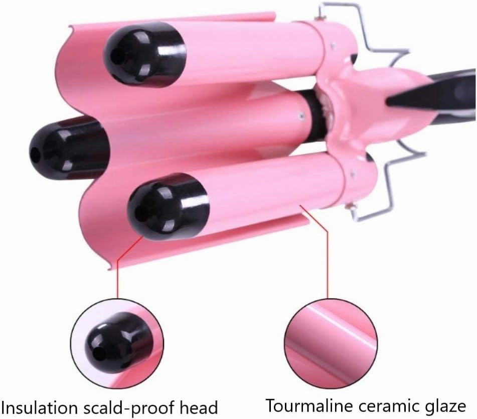 3 Jumbo Barrel Curling Iron Wand 32mm Hair Waver Temperature Adjustable Ceramic Big Waves Hair Crimper (1.25'')