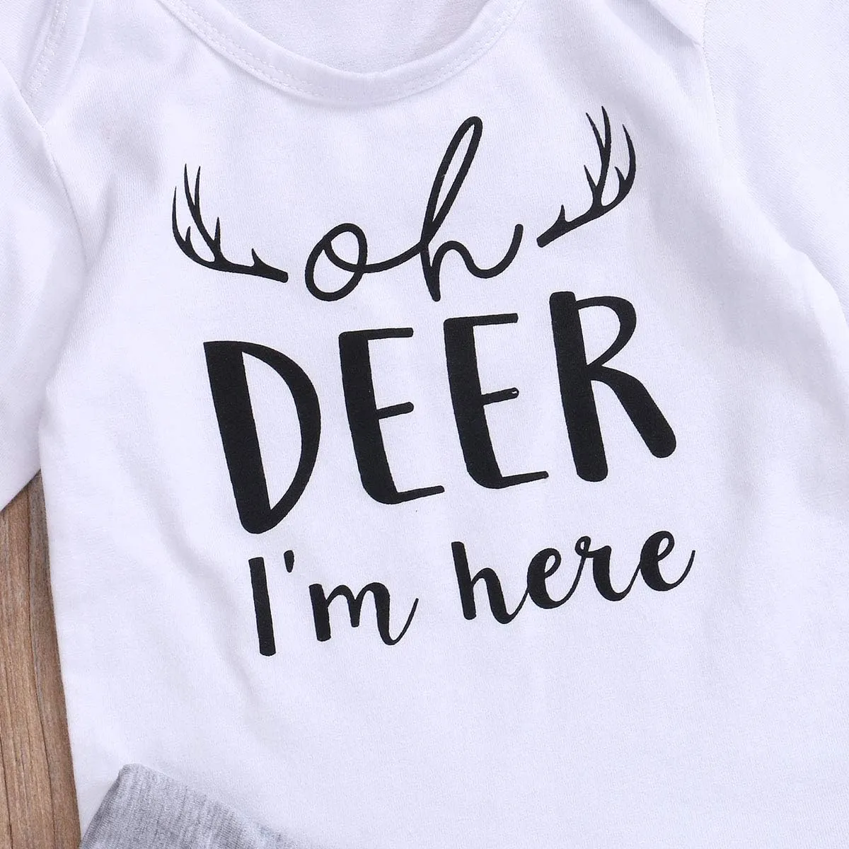 3pcs Newborn Baby Girl Boy Western Clothes Long Sleeve Letter Romper Pattern Pants Hat Fall Winter Outfits Set