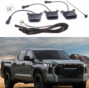3Pcs Front Grille Light Compatible with Toyota Tundra TRD PRO 2022 2023, Front Grille Lights with Wiring Harness Fuse for tundra accessories (Amber)