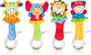 4 Pack Baby Soft Rattles Toys - Infant Sensory Development Hand Grip Toys - Cute Stuffed Animal Handbells - Perfect Baby Gift