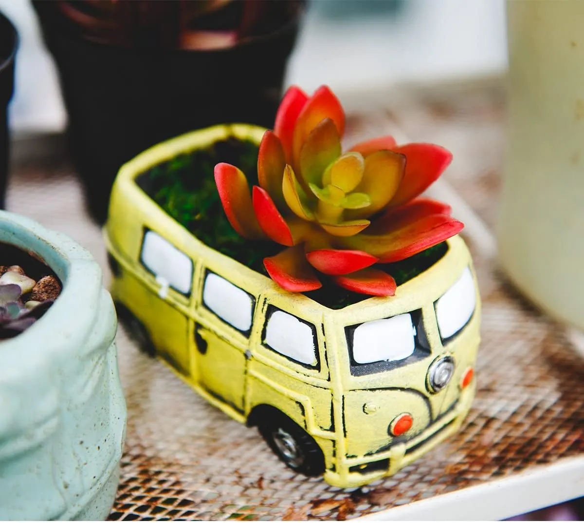 4 Pack Succulent Plants Pot, Small Indoor Plants Pots with Drainage Hole, Decor Garden Pot for Succulents Planter Cactus (Mix 2)